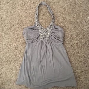 Stunning grey Express halter top XS