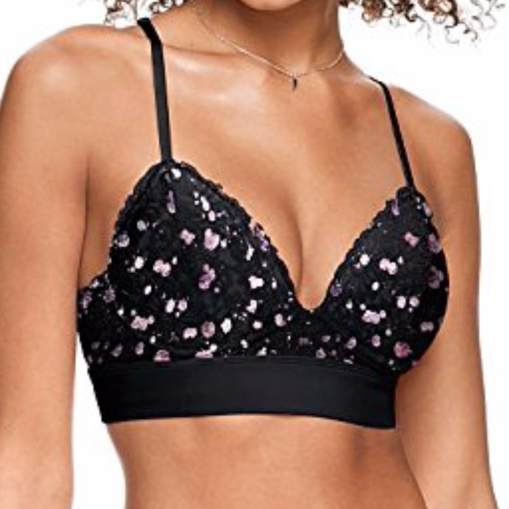 Lace Lightly Lined Wireless Triangle Bra NWOT