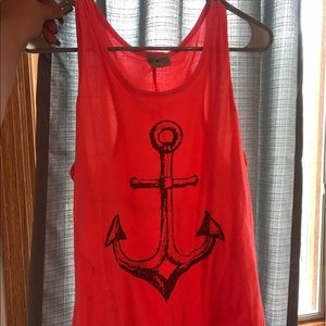 Coral Anchor Tank Top