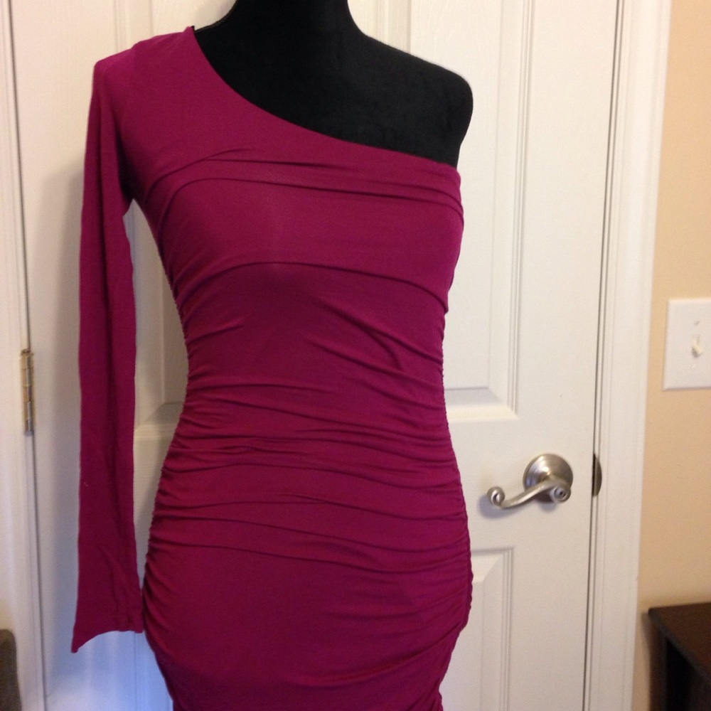Forever 21 purple one side long sleeve form dress