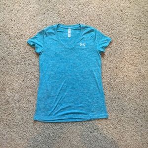 Women's Under Armour light blue workout t-shirt