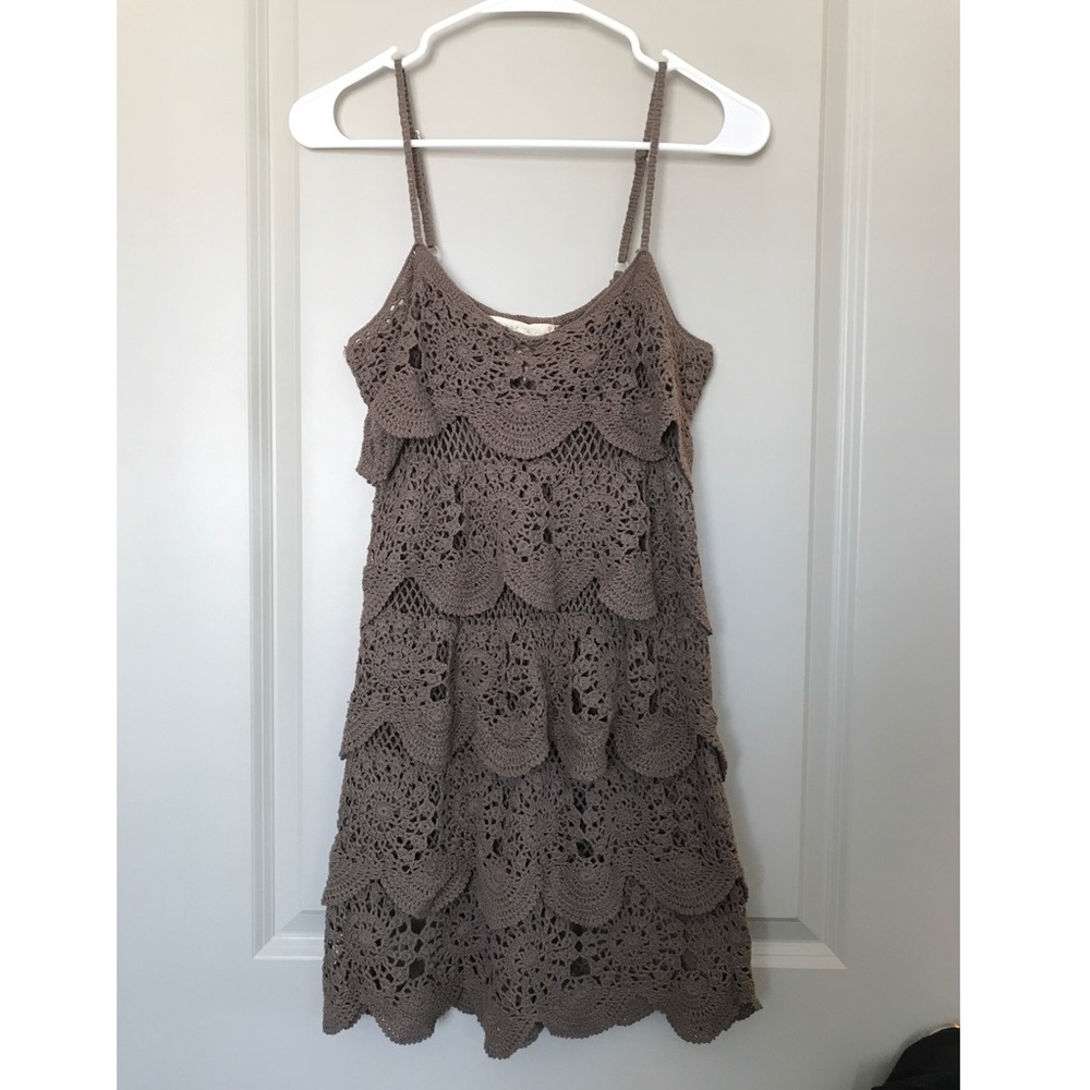 Layered Crochet Dress/Cover-up with scallop detail