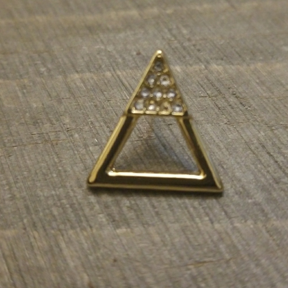JBloom Triangle GOLD Rhinestone Earrings - Picture 3 of 5