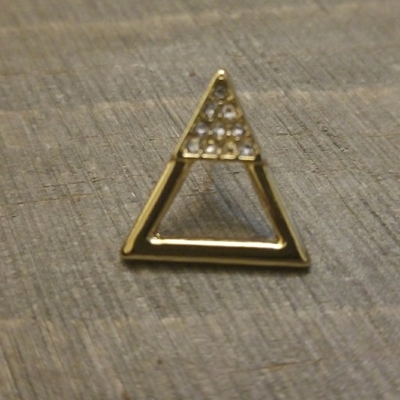 JBloom Triangle GOLD Rhinestone Earrings - Picture 3 of 5