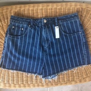 Topshop Stripe Mom Shorts