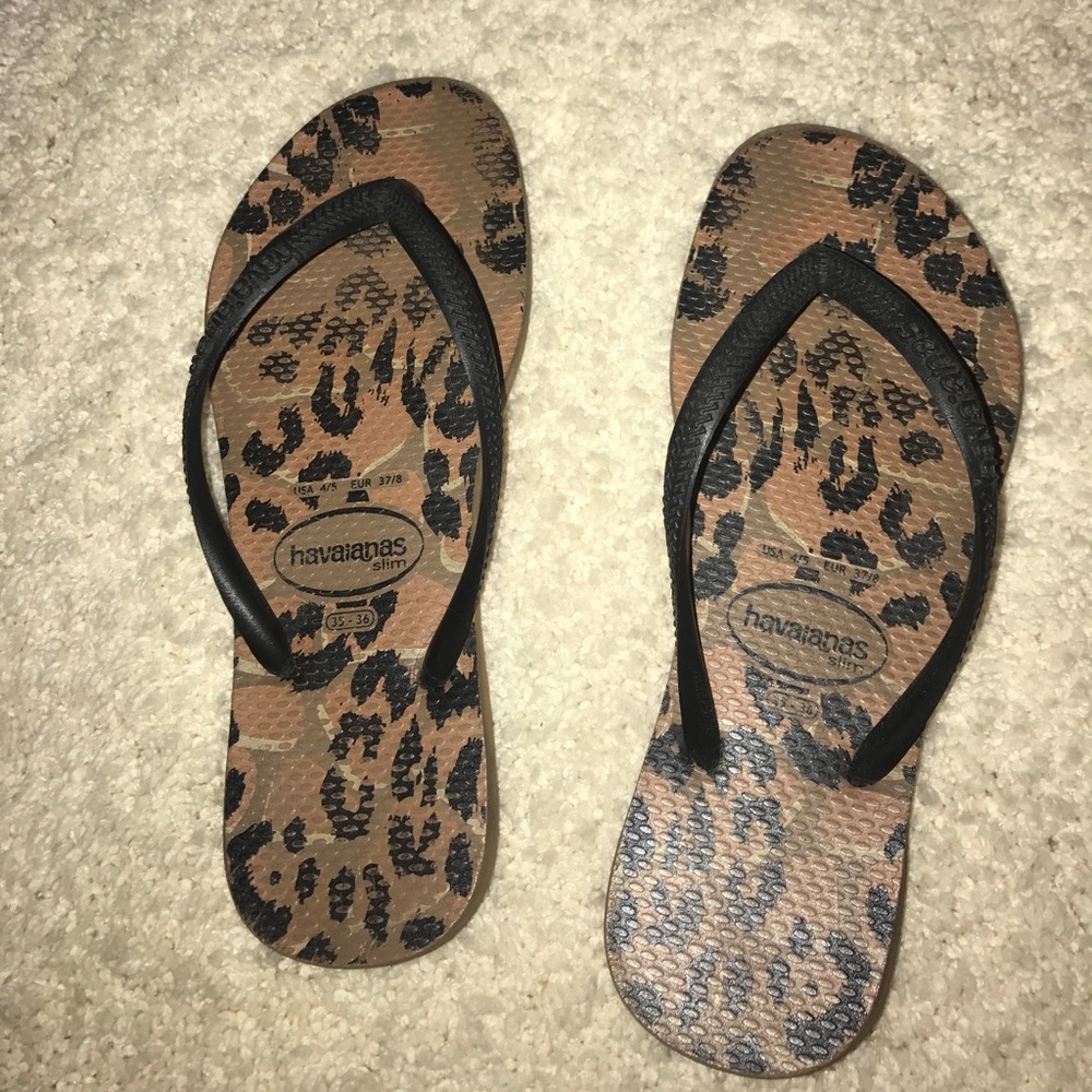 cheetah flip flops