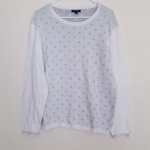 Tommy Hilfiger White & Silver polka dot sweater