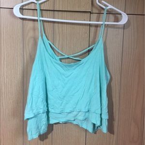 Light blue crop top