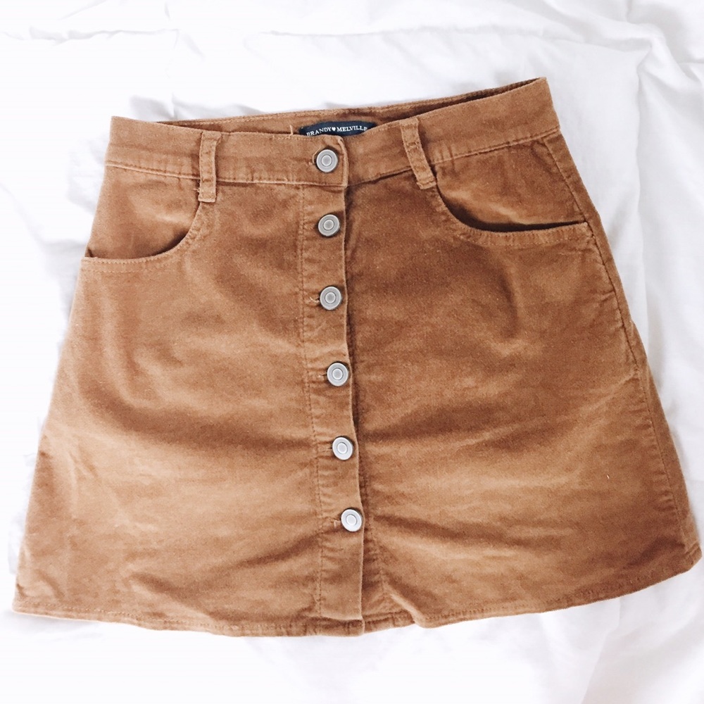 Brandy Melville tan corduroy skirt