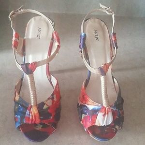 Satin open toe heels