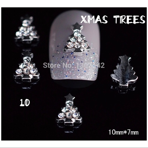 Nail Art-.X-Mas Trees each piece is 10 mm x  7 mm. - Picture 1 of 1