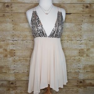 Akira Sequined Bodice Dress Size Medium