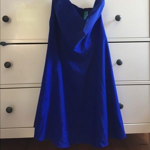 Royal blue strapless dress