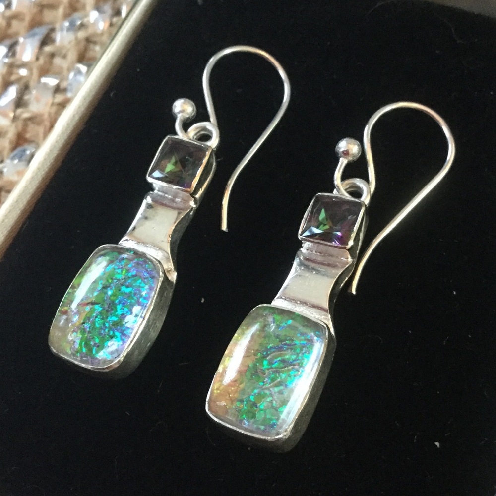 Opalite & Mystic Moonlight Topaz Earrings - Picture 2 of 5