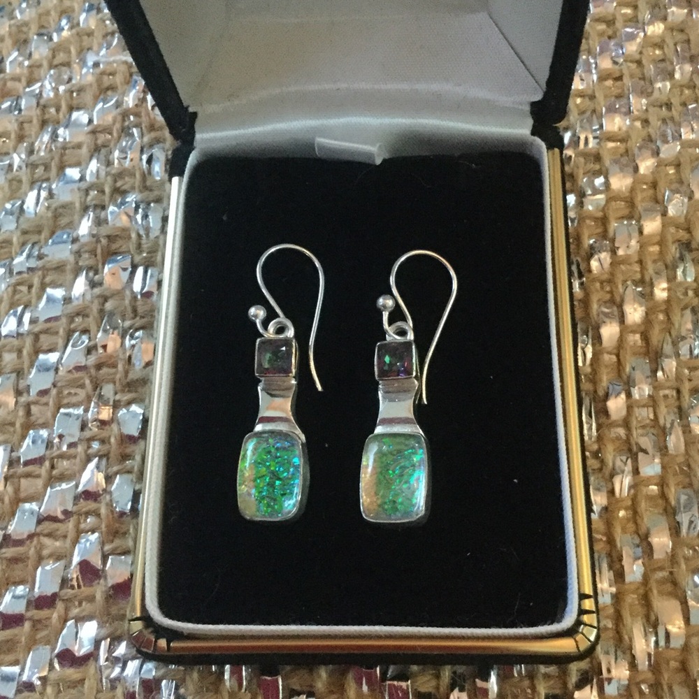 Opalite & Mystic Moonlight Topaz Earrings - Picture 3 of 5
