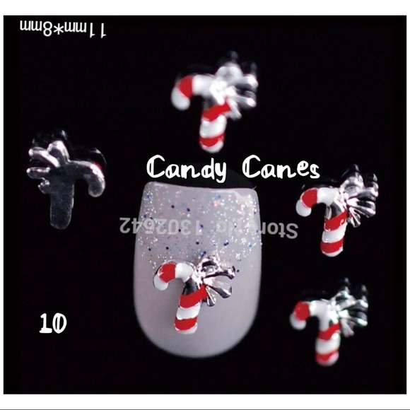 Nail Art Candy Canes. each piece is 11 mm x  8 mm. - Picture 1 of 1