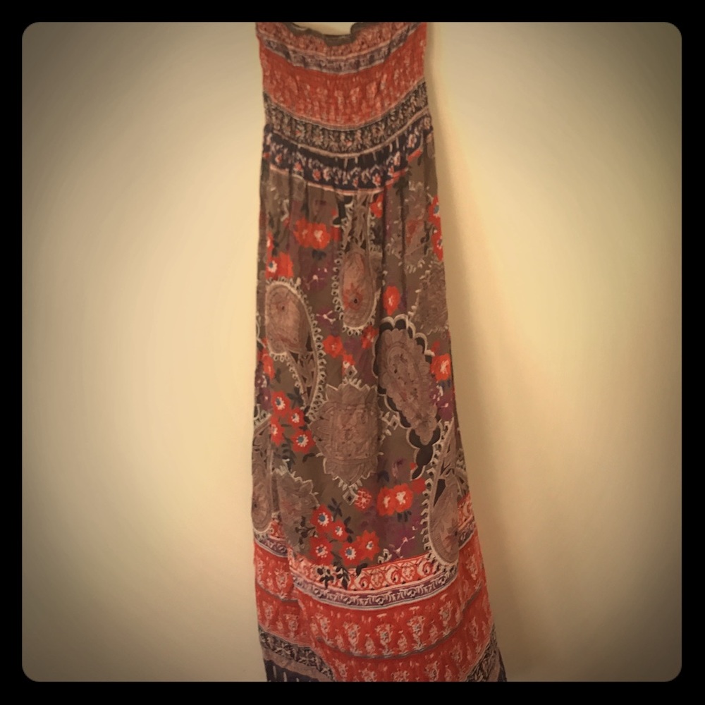 🎉SOLD🎉Strapless Printed Summer Maxi Dress