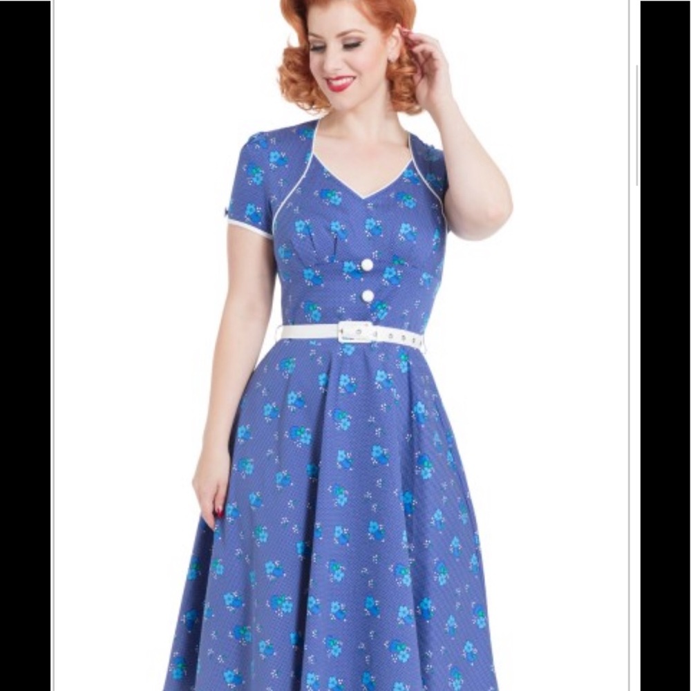 Voodoo vixen blue dress, pin up, retro , ModCloth