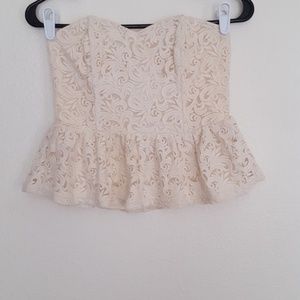 Pins and Needles peplum corset lace top
