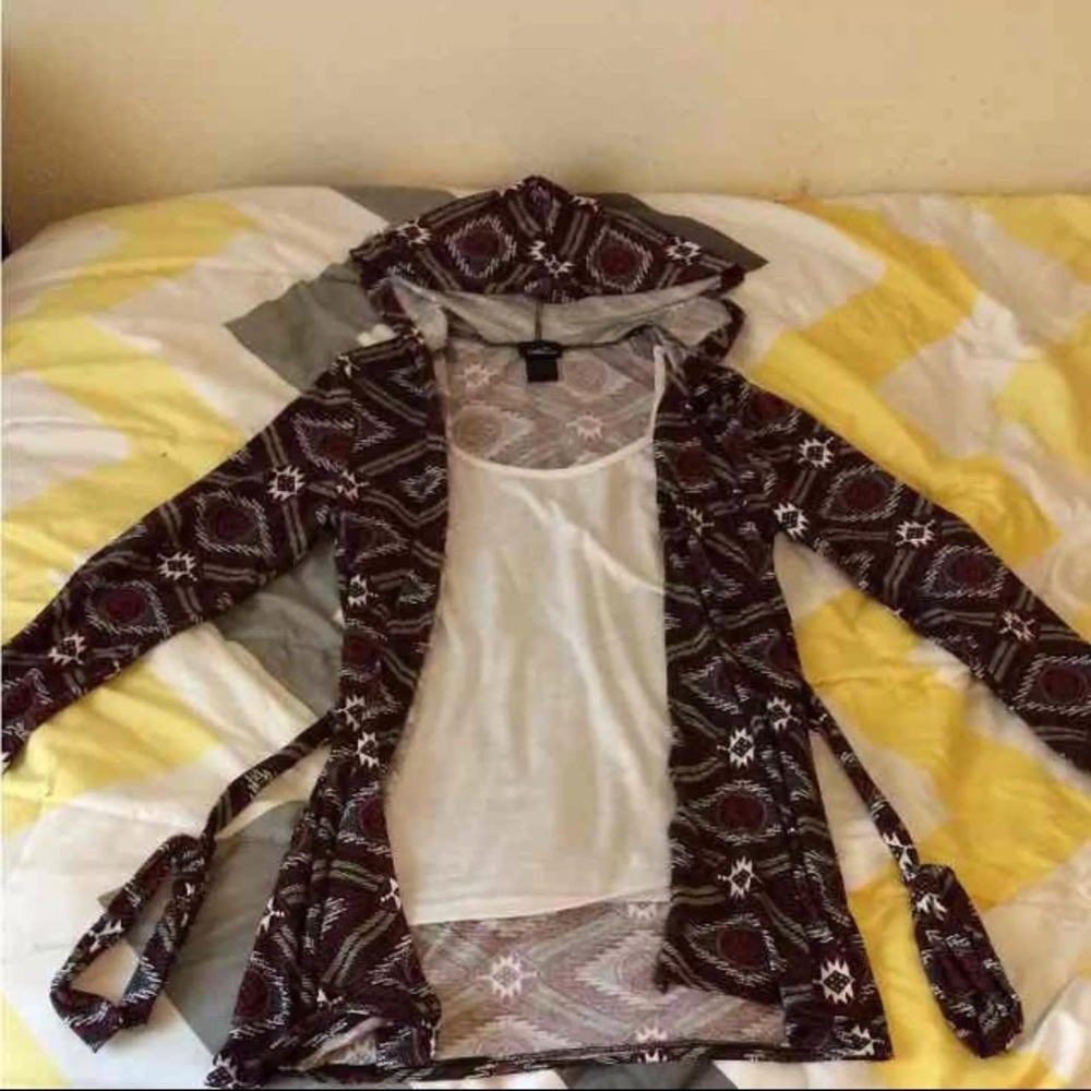 Rue 21 cardigan/Cami with hood