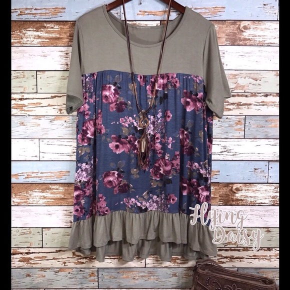 Plus Size Tunic Top Boho Floral Long 1X 2X 3X NEW - Picture 3 of 3