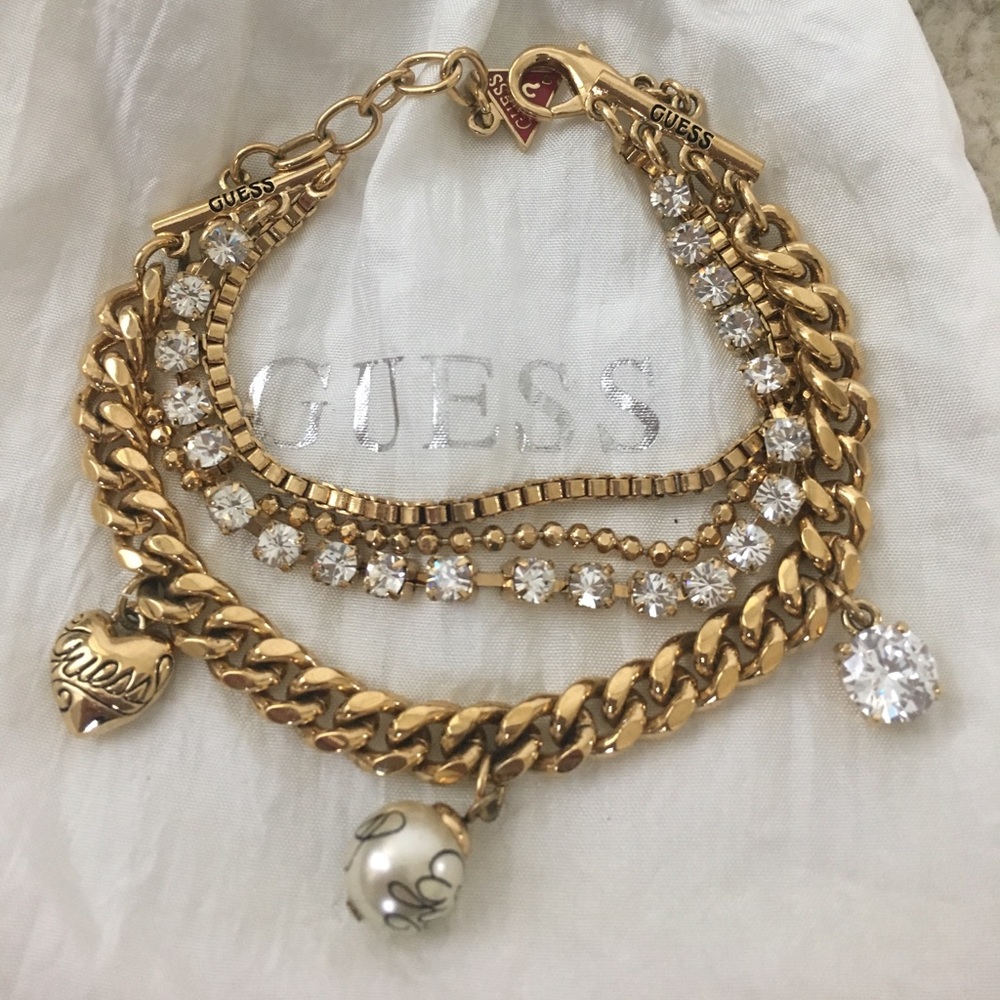 Guess gold charm bracelet