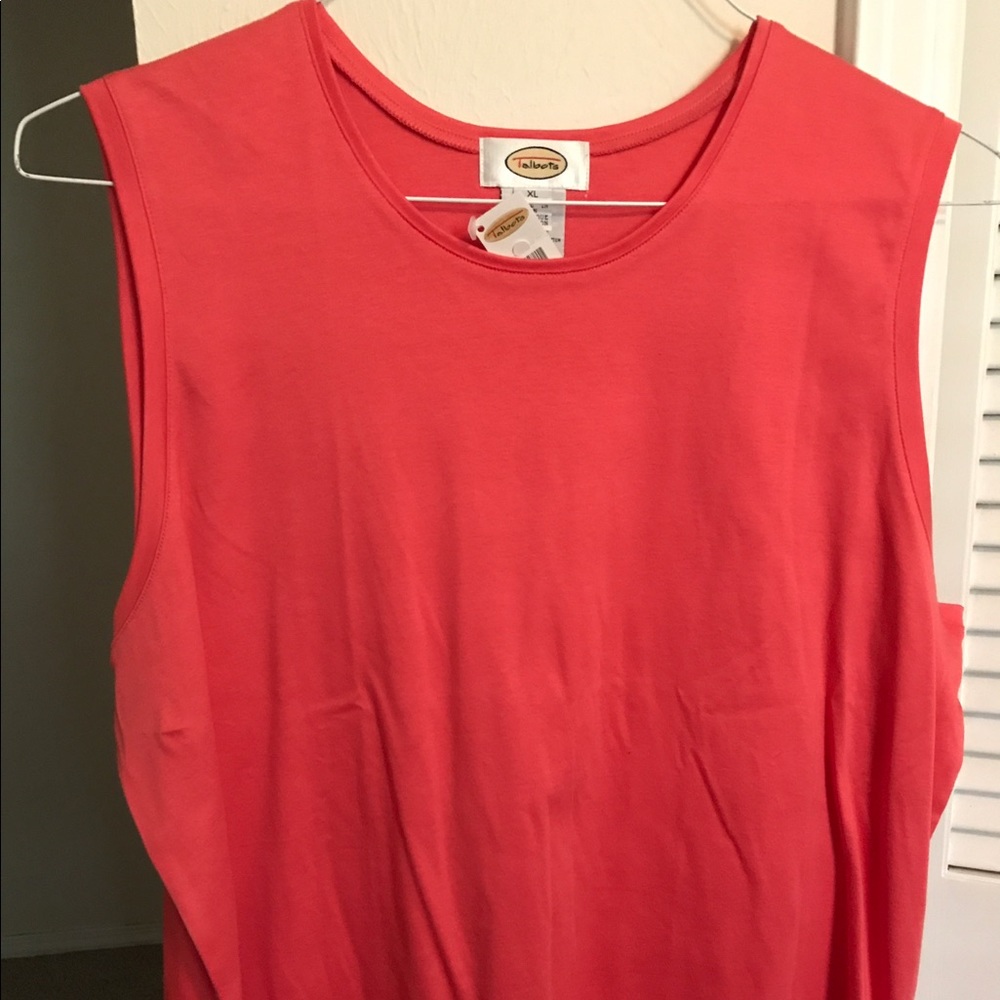 Talbot's, XL, Pima Cotton, Sleeveless, Orange-ish