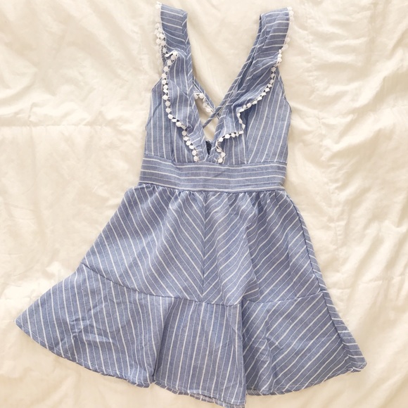 💎LAST ONE💎 light blue stripe ruffle sundress - Picture 6 of 8