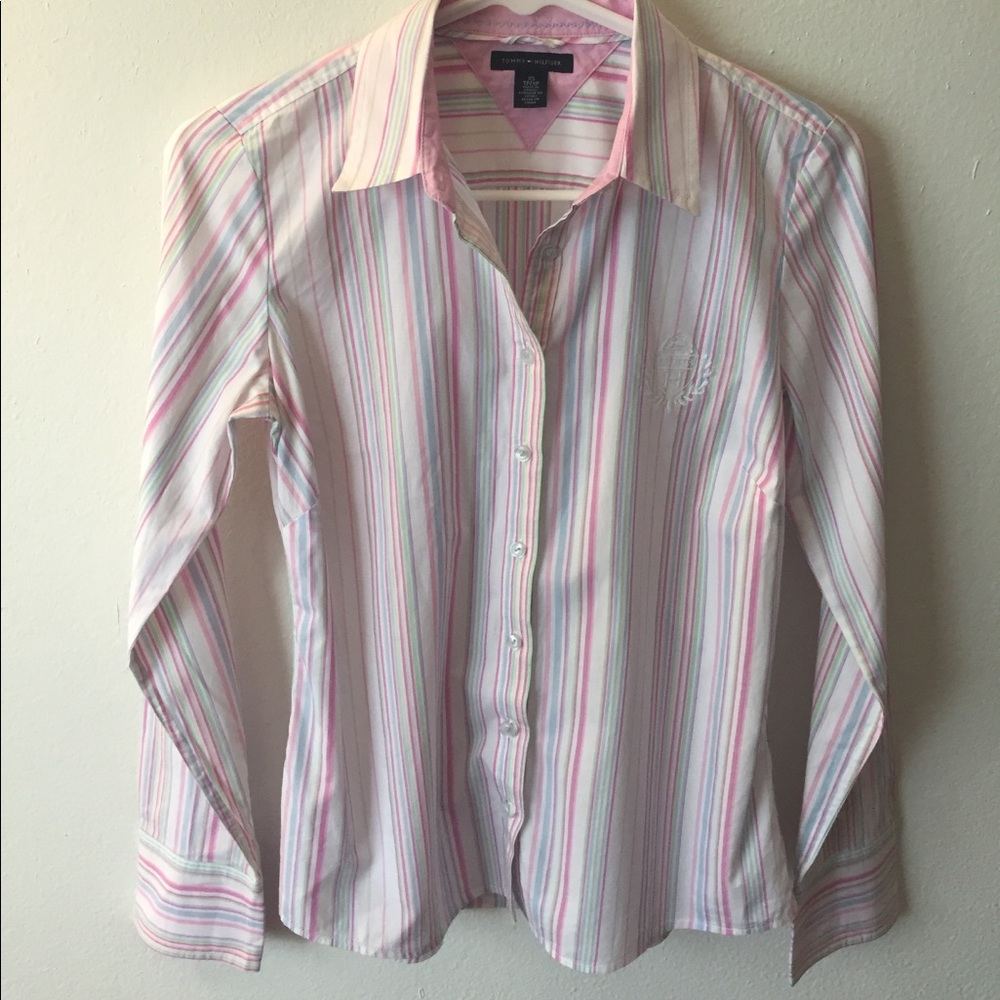 💥4/$20💥 Tommy Hilfiger XS collared button down