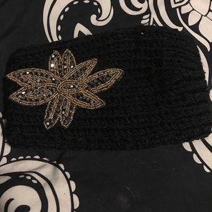 Black with beading cute ear warmer headband!