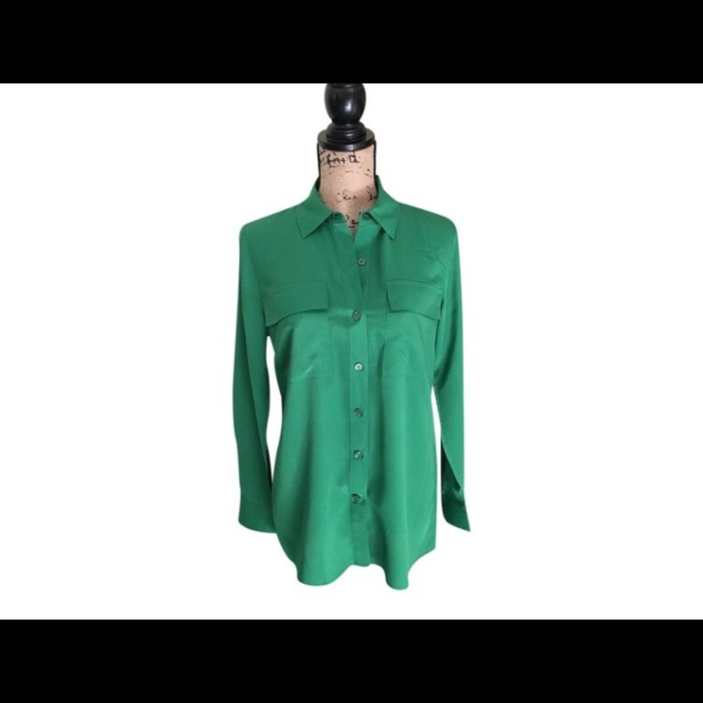 Michael Kors Green collard Button Up Blouse