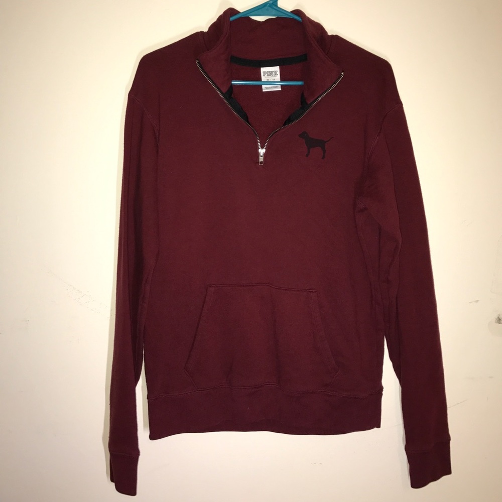 PINK Victoria's Secret 1/4 zip maroon pullover