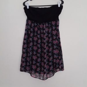 Express strapless dress size L NWT floral blk