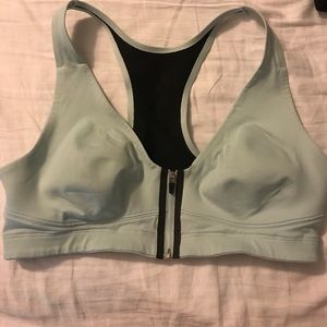 Zip front sports bra
