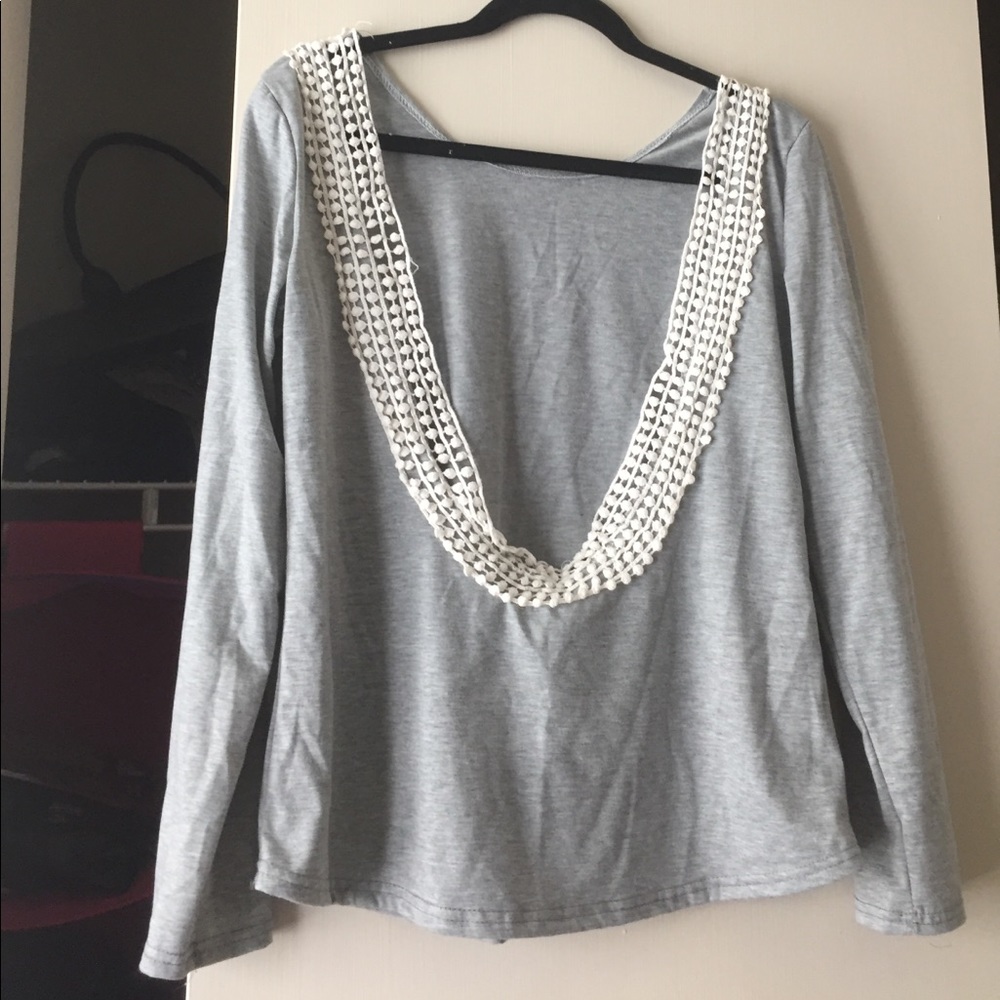 Grey long sleeve top