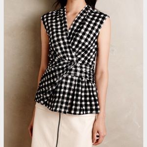 Anthropologie Deletta Gingham Top size S