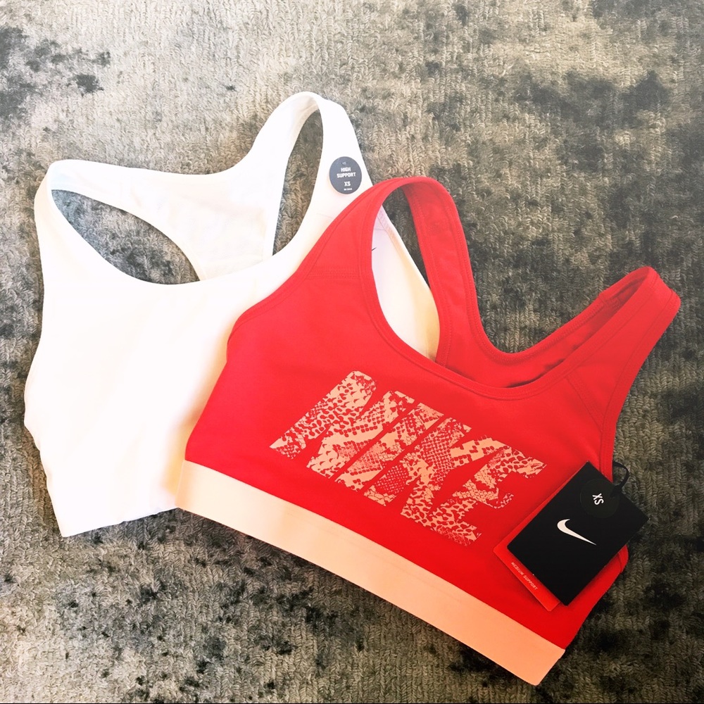 Nike Red and Orange Medium Support Sports Bra