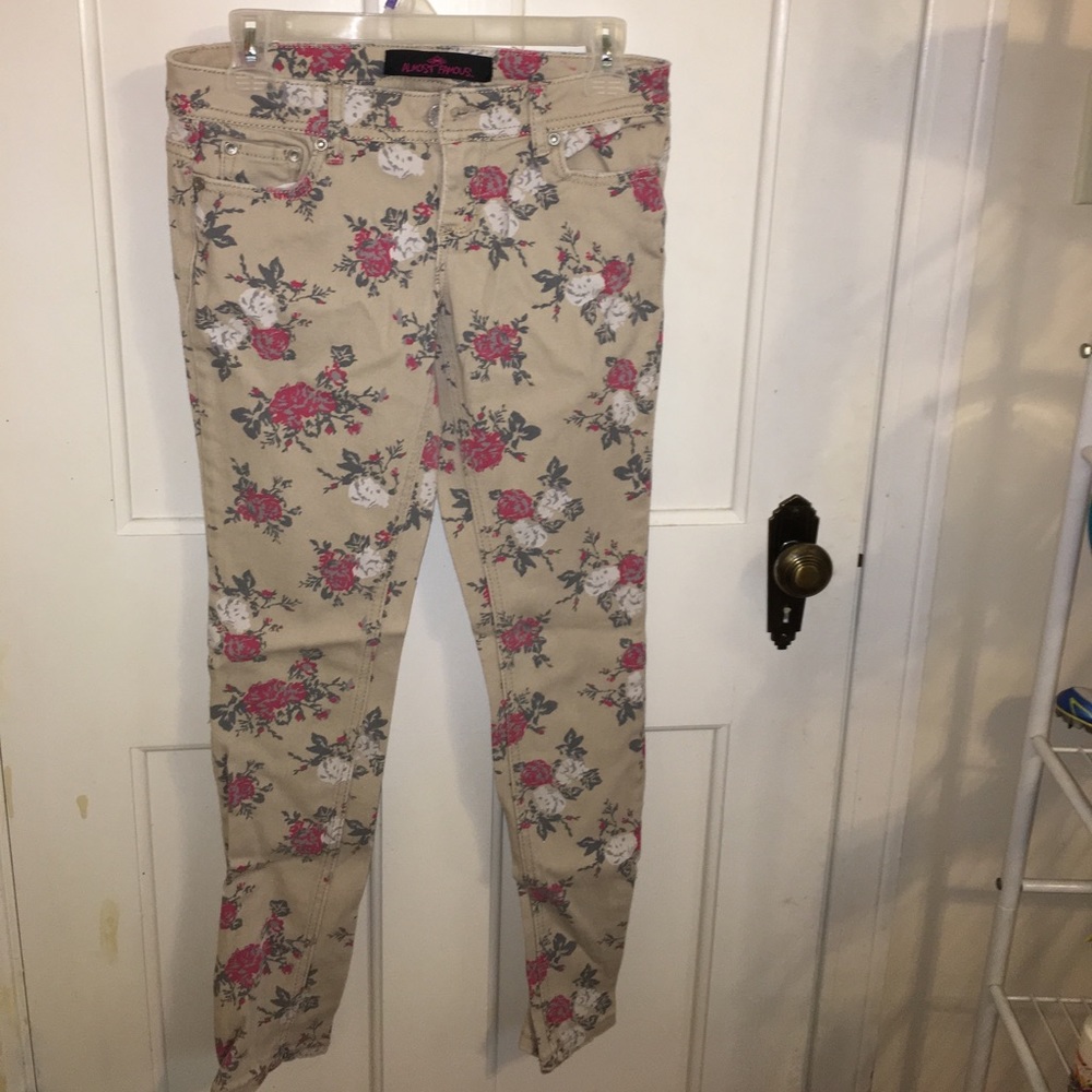 Floral jeans