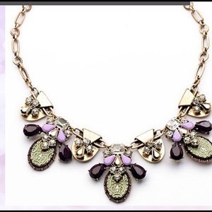 Mint and light purple statement necklace