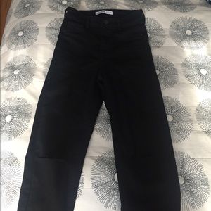 ZARA Black Skinny High Waisted Knee Slit Jeans