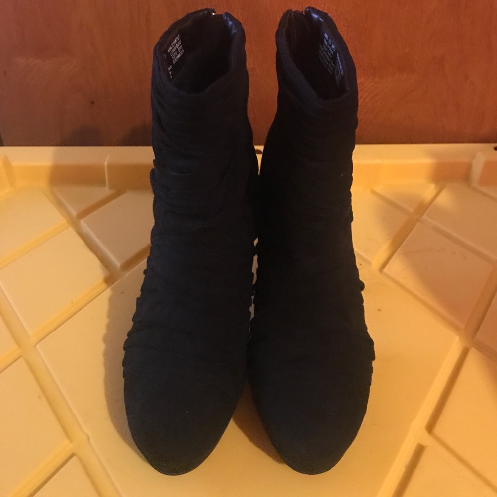 Black suede booties