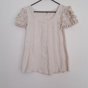 HWR anthropology cream loop sleeve sweater