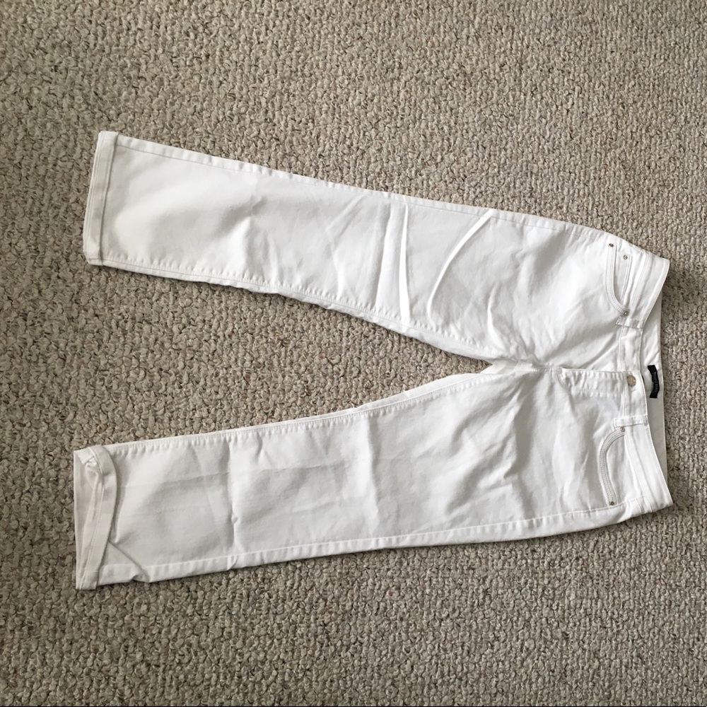 White House Black Market White Cropped Jeans