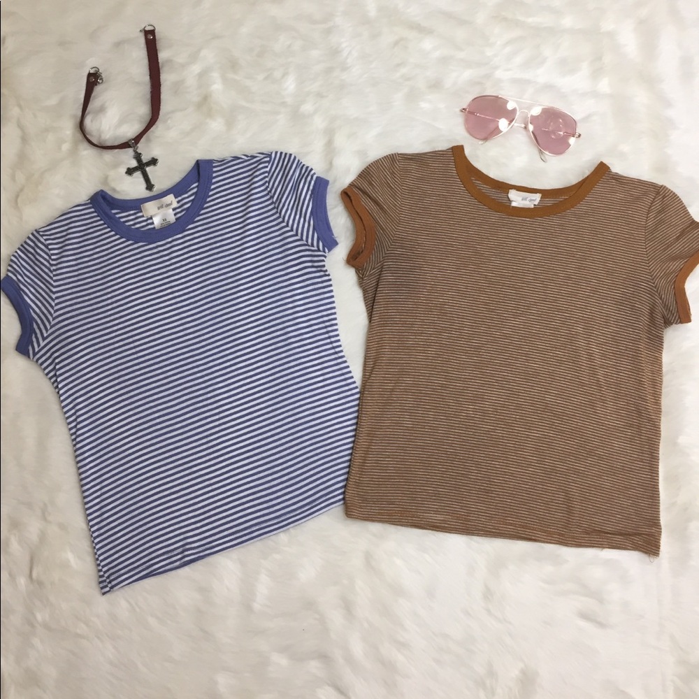 Set of two stripped tops
