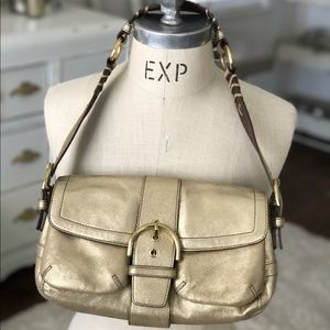Absolutely gorgeous, soft gold leather, Coach bag.