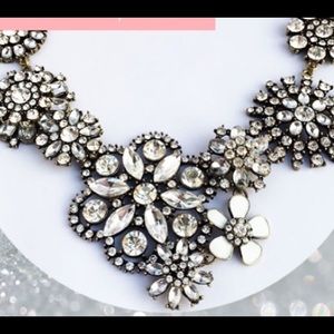 J Crew inspired rhinestone statement necklace