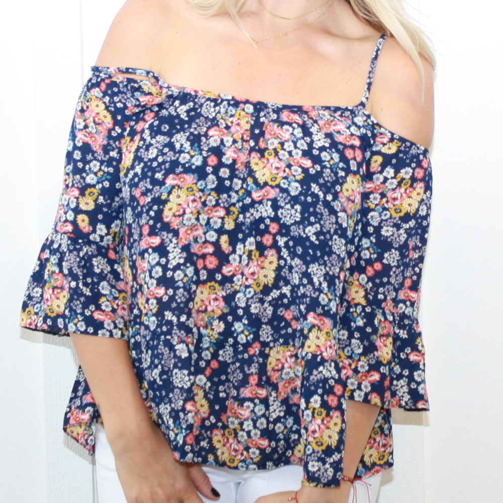 Cold Shoulder Floral Top