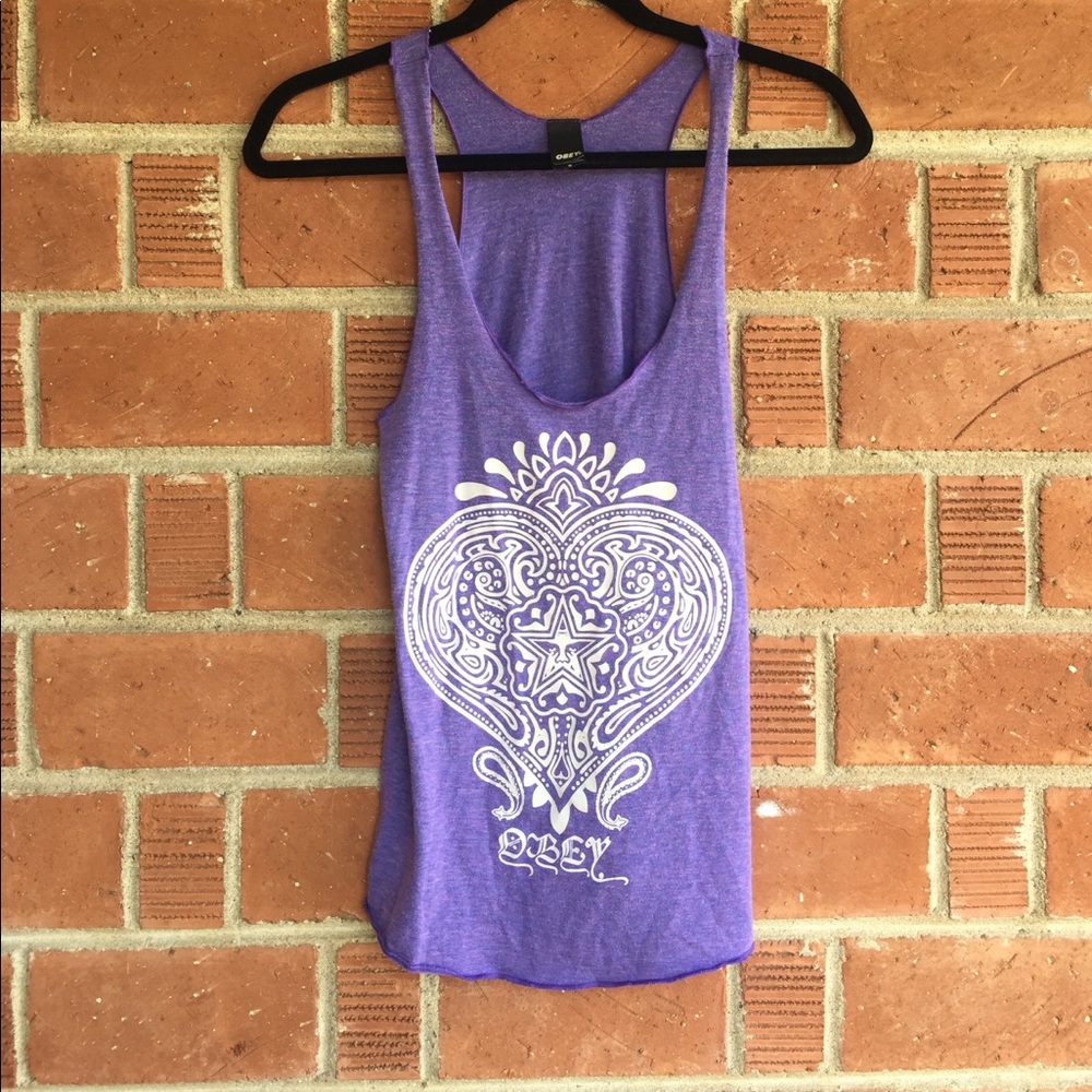 Glow in the dark purple obey shirt