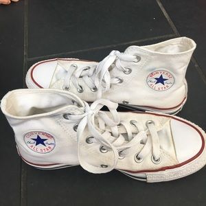 High top white converse shoes