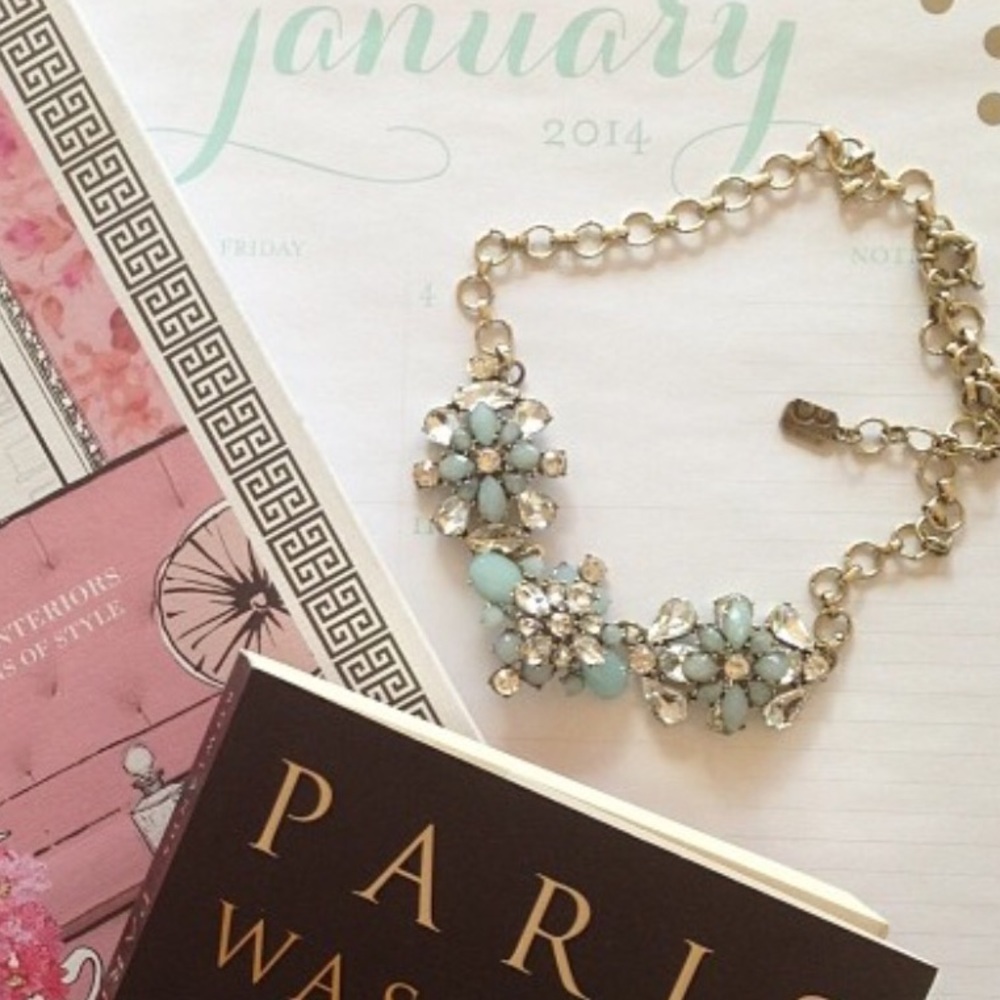 Mint green statement necklace